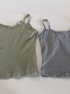 Tilly's Sage Green and Heather Gray Tank Camisoles, green NWT, grey is pre-owned